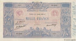 1000 Francs BLEU ET ROSE FRANCE  1926 F.36.43 VF - XF