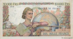 10000 Francs GÉNIE FRANÇAIS FRANCIA  1950 F.50.29 MBC+