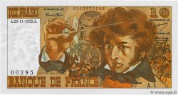 10 Francs BERLIOZ Petit numéro FRANCIA  1972 F.63.01A1 AU