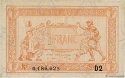 1 Franc TRÉSORERIE AUX ARMÉES 1919 FRANCIA  1919 VF.04.17 SC