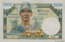 1000 Francs TRÉSOR FRANÇAIS FRANCIA  1947 VF.33.01 MBC