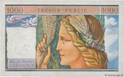 1000 Francs TRÉSOR PUBLIC FRANCIA  1955 VF.35.01 BB to SPL
