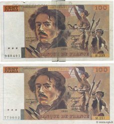 100 Francs DELACROIX imprimé en continu Faux FRANCIA  1991 F.69bis.03x BC