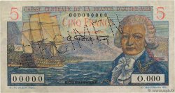 5 Francs Bougainville Spécimen AFRIQUE ÉQUATORIALE FRANÇAISE  1946 P.20Bs fST