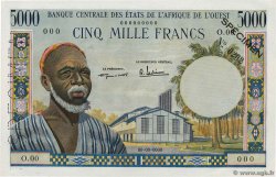 5000 Francs Spécimen WEST AFRIKANISCHE STAATEN  1959 P.005s VZ+