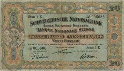 20 Francs SWITZERLAND  1916 P.12c F