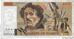 100 Francs DELACROIX modifié Fauté FRANCE  1987 F.69.11 pr.TTB