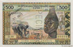 500 Francs Spécimen FRENCH WEST AFRICA  1956 P.47s AU