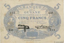 5 Francs Cabasson bleu GUYANE  1944 P.01d TTB