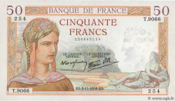 50 Francs CÉRÈS modifié  FRANCE  1938 F.18.18