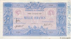 1000 Francs BLEU ET ROSE FRANCIA  1913 F.36.27 q.SPL