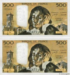 500 Francs PASCAL Consécutifs FRANCE  1969 F.71.04 XF+