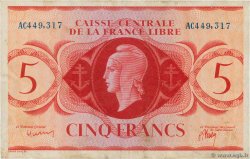 5 Francs AFRIQUE ÉQUATORIALE FRANÇAISE Brazzaville 1944 P.10a MBC