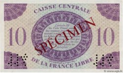 10 Francs Spécimen FRENCH EQUATORIAL AFRICA Brazzaville 1941 P.11s XF+