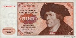 500 Deutsche Mark GERMAN FEDERAL REPUBLIC  1977 P.35b VF