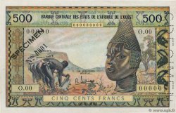 500 Francs Spécimen WEST AFRIKANISCHE STAATEN  1959 P.003s VZ+