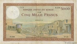5000 Francs MAROC  1950 P.23c TB