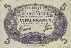 5 Francs Cabasson violet MARTINIQUE  1946 P.06 XF