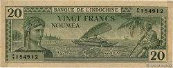 20 Francs NOUVELLE CALÉDONIE  1944 P.49 XF+