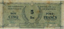 5 Francs NUOVE EBRIDI  1943 P.01 MB