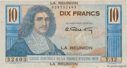 10 Francs Colbert REUNION INSEL  1947 P.42a fVZ