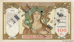 100 Francs Annulé TAHITI  1931 P.14as TB