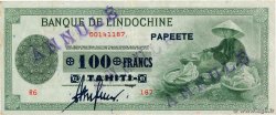 100 Francs Annulé TAHITI  1943 P.17bs SS