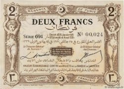 2 Francs TUNESIEN  1921 P.53 VZ