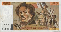 100 Francs DELACROIX modifié FRANCE  1979 F.69.03 TTB