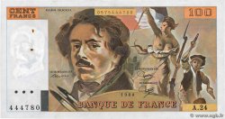 100 Francs DELACROIX modifié FRANCE  1980 F.69.04a XF-