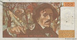 100 Francs DELACROIX modifié Fauté FRANCE  1980 F.69.04a F