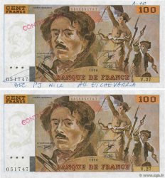 100 Francs DELACROIX modifié Faux FRANCE  1980 F.69.04ax UNC