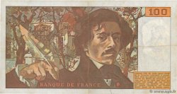 100 Francs DELACROIX modifié Fauté FRANCE  1980 F.69.04a VF