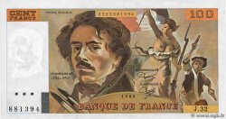 100 Francs DELACROIX modifié FRANCE  1980 F.69.04a UNC