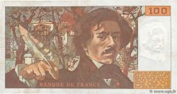100 Francs DELACROIX modifié Fauté FRANCE  1980 F.69.04b VF