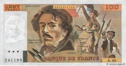 100 Francs DELACROIX modifié FRANCE  1980 F.69.04b VF