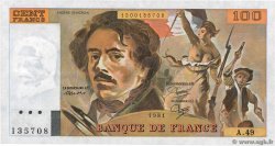 100 Francs DELACROIX modifié FRANCIA  1981 F.69.05 EBC