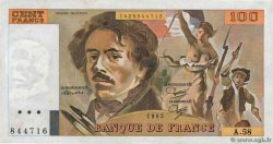 100 Francs DELACROIX modifié FRANCIA  1982 F.69.06 EBC
