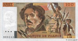 100 Francs DELACROIX modifié FRANCIA  1982 F.69.06 EBC+