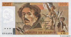 100 Francs DELACROIX modifié FRANCE  1982 F.69.06 SPL+