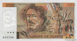 100 Francs DELACROIX modifié Fauté FRANCE  1983 F.69.07 SUP