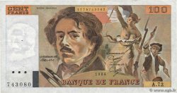 100 Francs DELACROIX modifié FRANCE  1984 F.69.08a TTB+