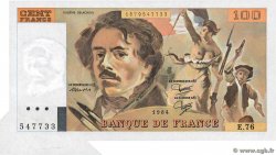 100 Francs DELACROIX modifié Fauté FRANCIA  1984 F.69.08a q.FDC