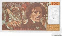 100 Francs DELACROIX modifié Fauté FRANCE  1984 F.69.08a VF