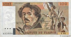 100 Francs DELACROIX modifié FRANCE  1984 F.69.08a VF