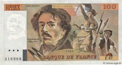 100 Francs DELACROIX modifié Fauté FRANCE  1984 F.69.08a TTB