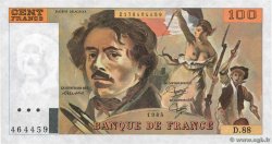 100 Francs DELACROIX modifié FRANCE  1984 F.69.08b AU