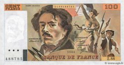 100 Francs DELACROIX modifié FRANCIA  1984 F.69.08b q.FDC
