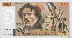100 Francs DELACROIX modifié FRANCIA  1984 F.69.08b q.FDC