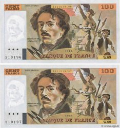 100 Francs DELACROIX modifié Consécutifs FRANCIA  1984 F.69.08b SC